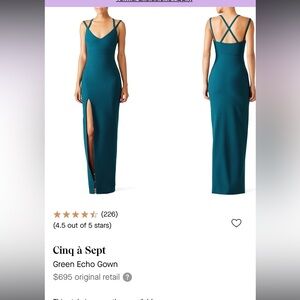 Cinq a Sept formal Teal dress
